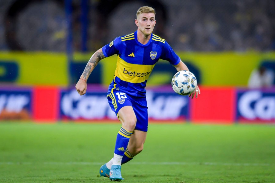 Valentini durante una partita del Boca Juniors