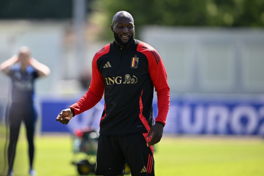 Lukaku si allena con il Belgio
