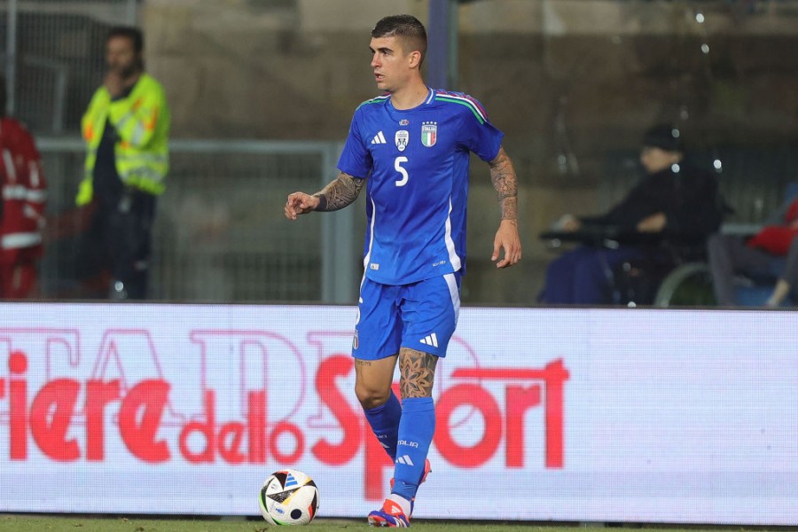 Mancini in campo con la maglia della Nazionale