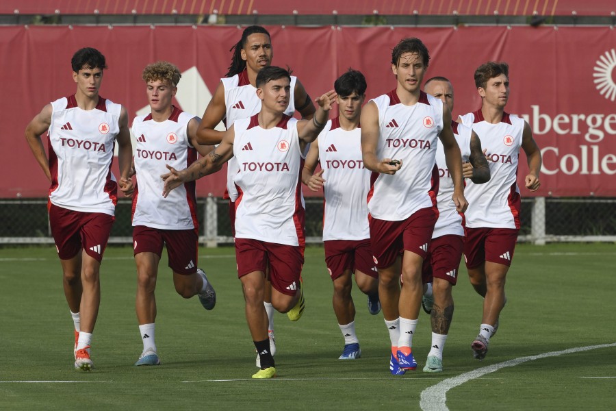 La Roma in allenamento