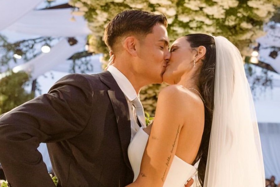 Dybala e Oriana Sabatini al loro matrimonio