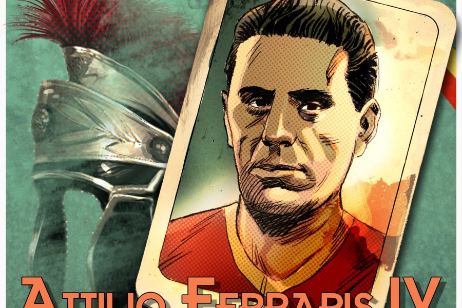 Attilio Ferraris IV in un'illustrazione di Fabio \