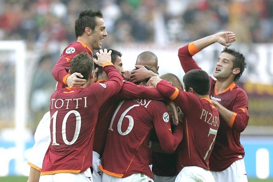 L'esultanza della squadra dopo uno dei gol