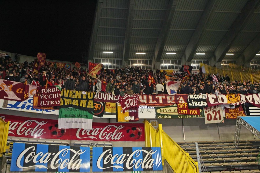 Il settore ospiti a Bruges il 15 febbraio 2006