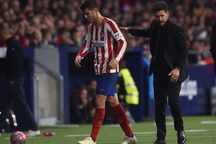 Simeone e Morata insieme durante una partita