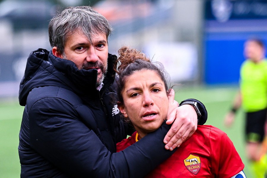 Spugna e Bartoli durante una gara della Roma Femminile