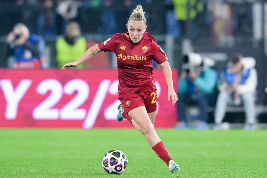 Giada Greggi durante una partita della Roma