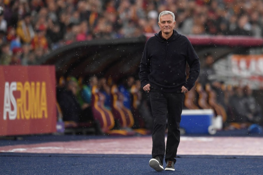 José Mourinho durante una partita della Roma