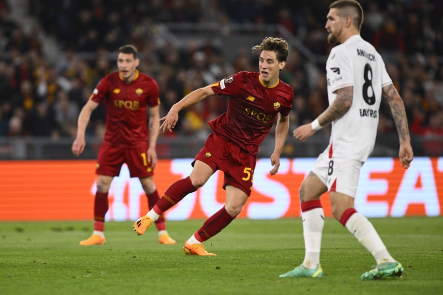 Il gol di Edoardo Bove in Bayer Leverkusen-Roma