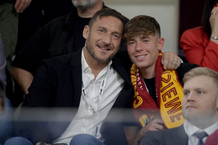 Cristian e Francesco Totti allo Stadio Olimpico