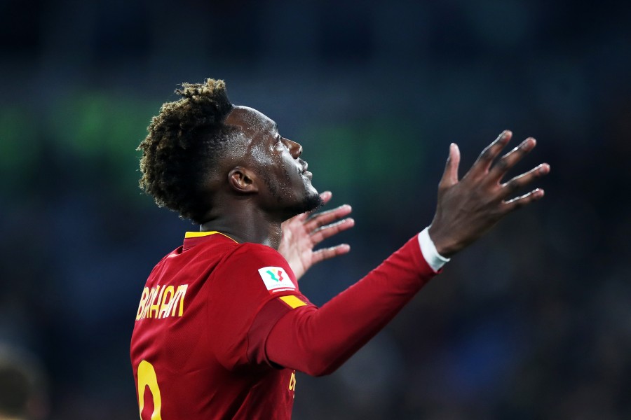 Tammy Abraham durante una partita della Roma