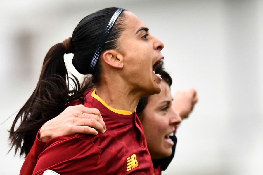 Andressa durante una partita della Roma