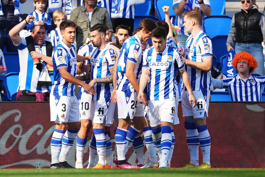 Giocatori della Real Sociedad durante una partita