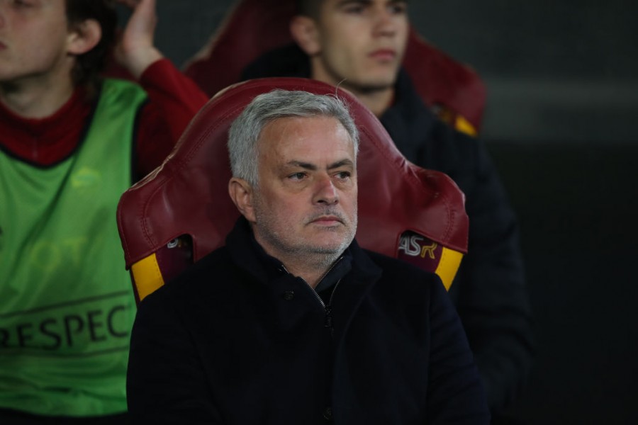 José Mourinho durante una partita della Roma