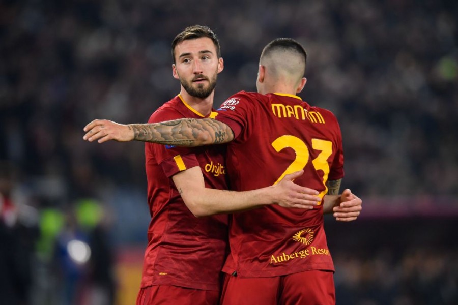 Cristante e Mancini durante Roma-Juventus 1-0