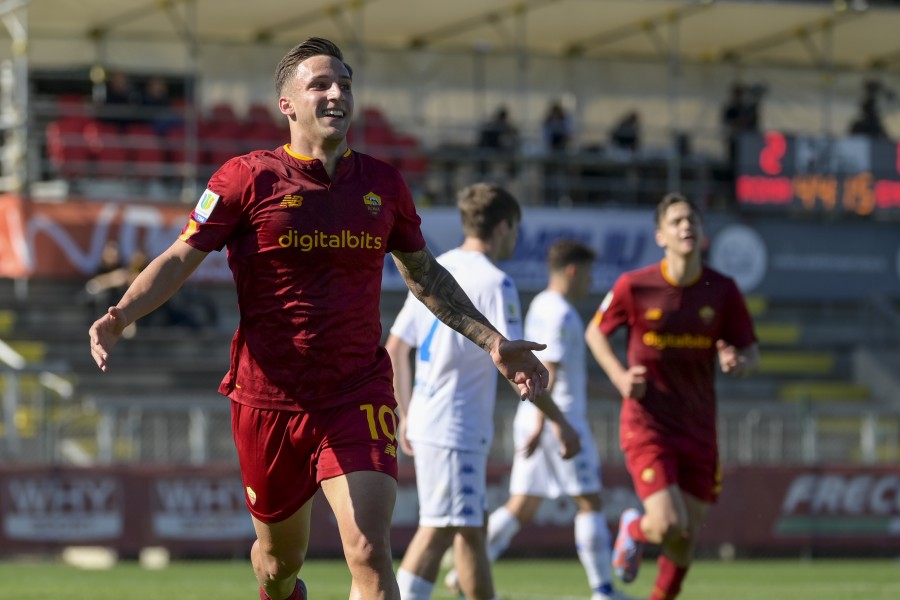 Federico Guidi durante una partita della Roma Primavera