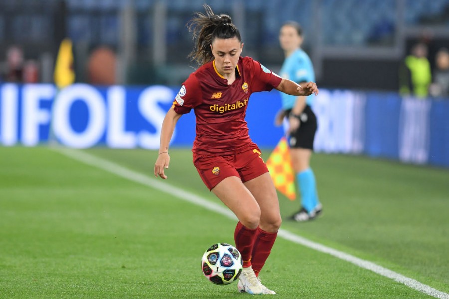 Annamaria Serturini in azione con la maglia della Roma