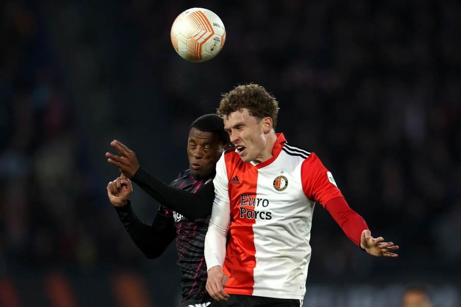 Mats Wieffer, calciatore del Feyenoord, durante una partita