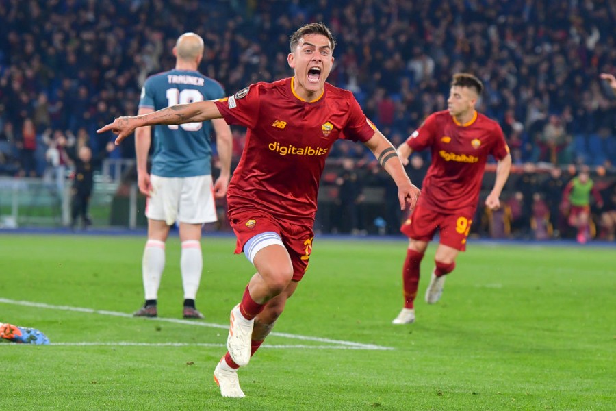 Dybala in gol contro il Feyenoord nei quarti di finali dell'Europa League 2022/23