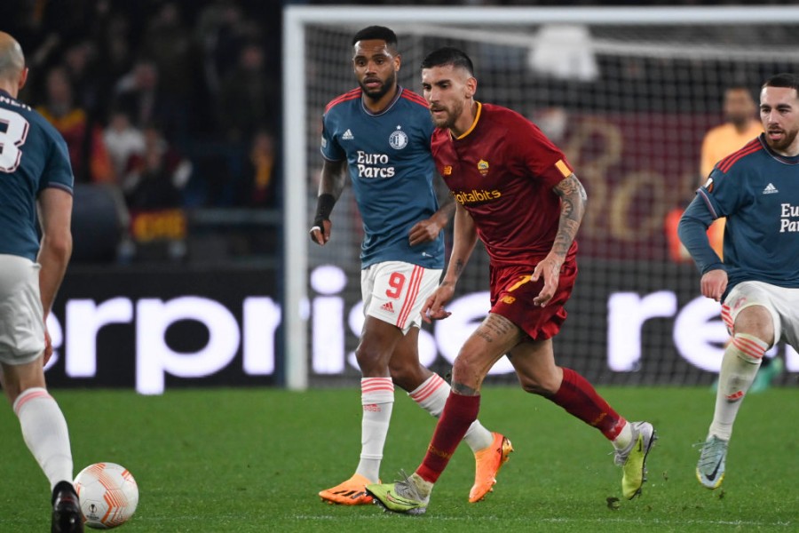 Lorenzo Pellegrini durante Roma-Feyenoord