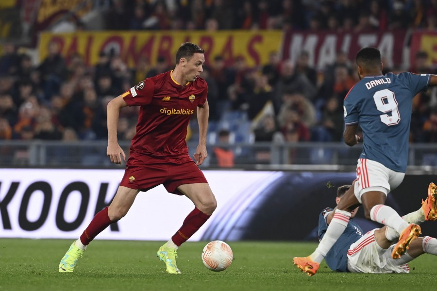 Matic in campo all'Olimpico contro il Feyenoord