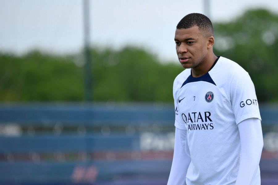 Kylian Mbappé in allenamento col Psg