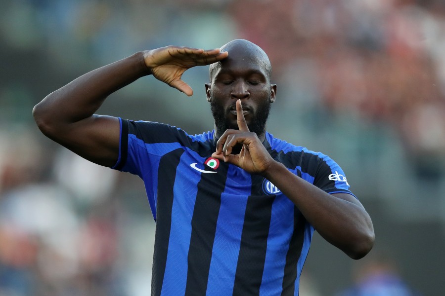 L'esultanza di Lukaku con l'Inter