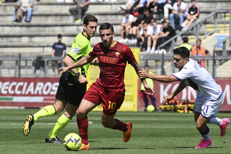 Riccardo Pagano durante la sfida contro la Fiorentina Primavera