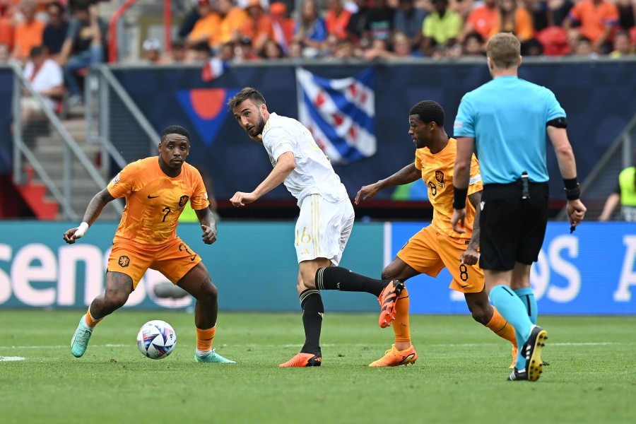 Bryan Cristante durante la partita di Nations League tra Olanda e Italia