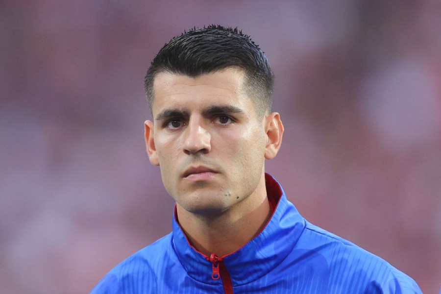 Morata in campo con la maglia della Spagna