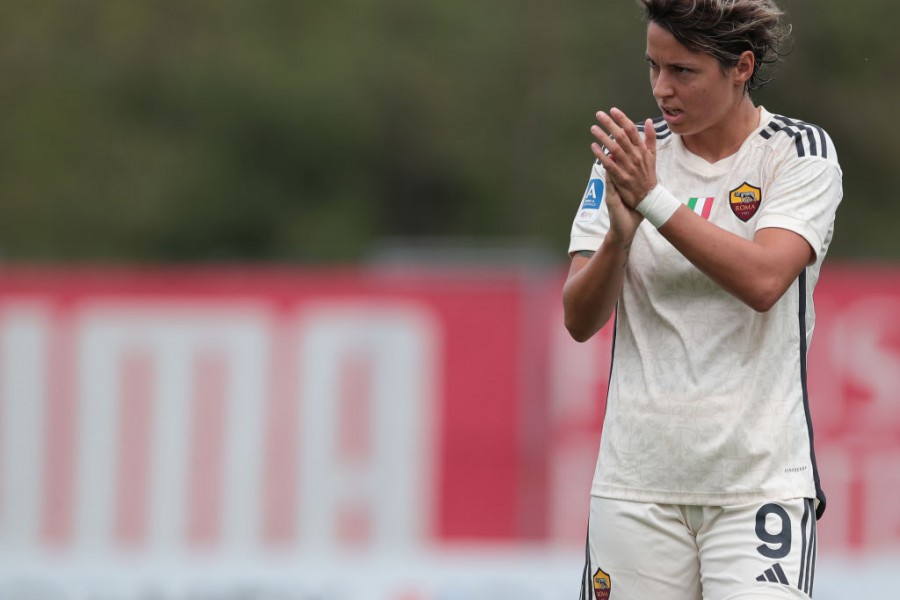 Giacinti durante una partita della Roma Femminile 