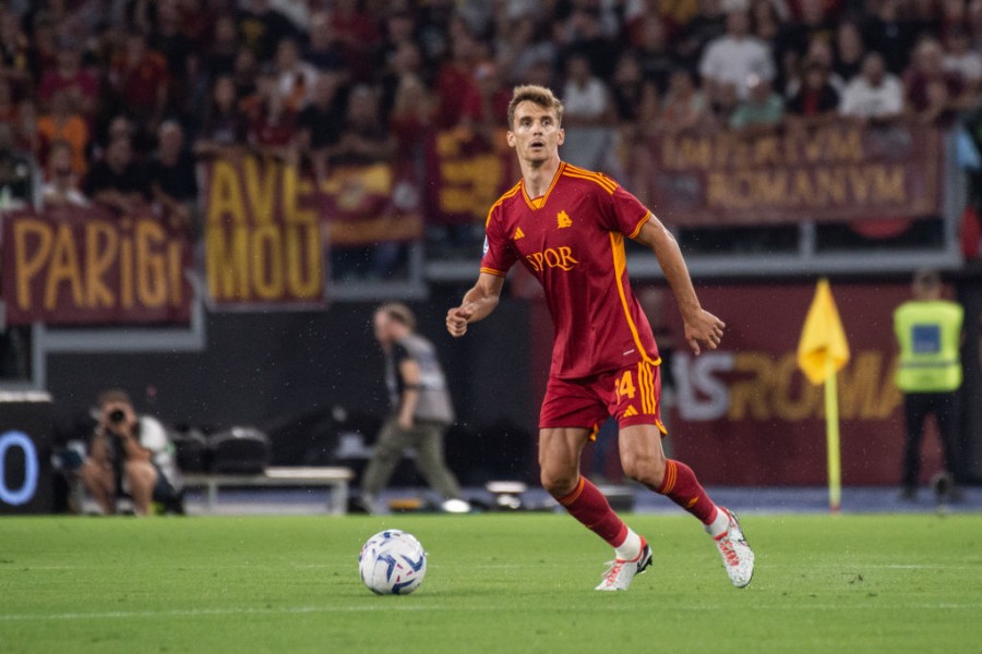 Diego Llorente in azione durante Roma-Empoli