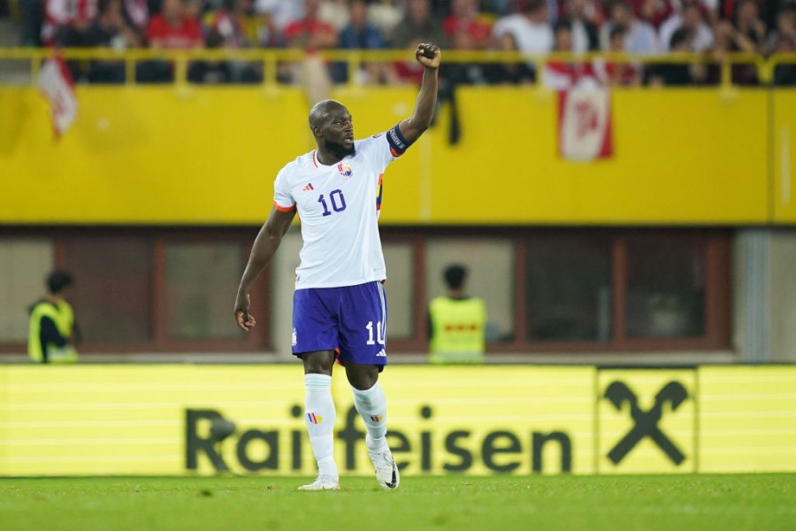 Esultanza di Lukaku con la maglia del Belgio