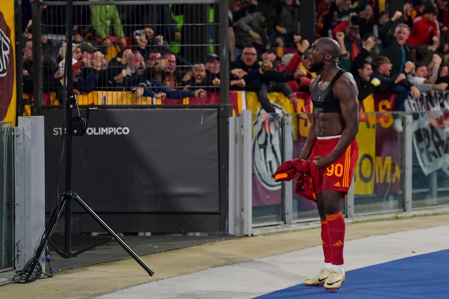 Romelu Lukaku esultanza Roma-Lecce