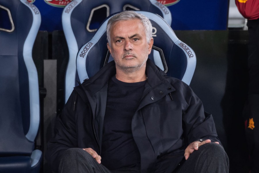 José Mourinho in panchina contro la Lazio 