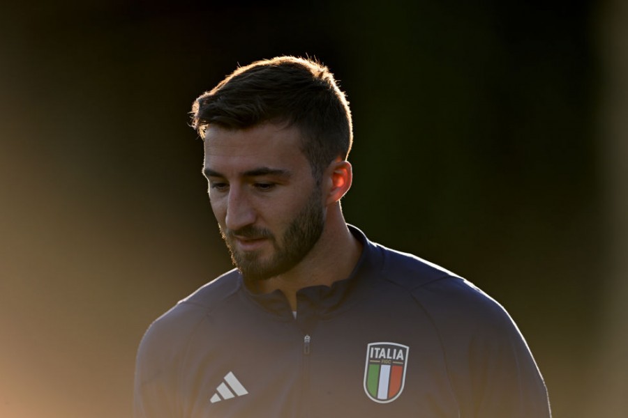 Bryan Cristante durante il ritiro con l'Italia