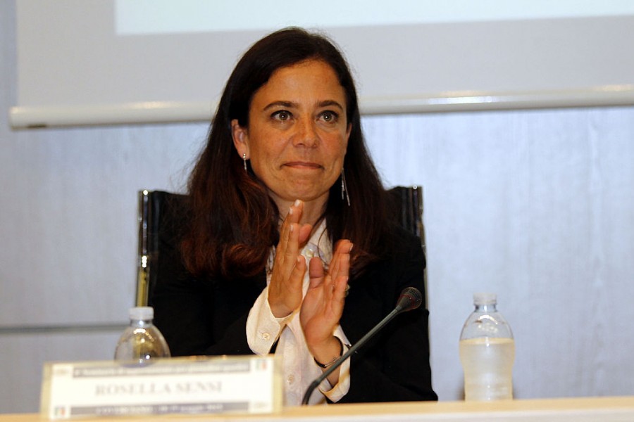 L'ex presidentessa della Roma Rosella Sensi durante una conferenza stampa