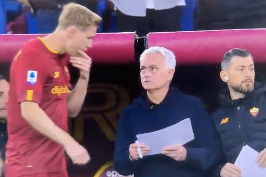 Solbakken e Mourinho durante Roma-Sampdoria