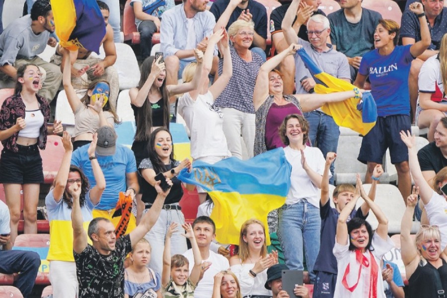 I tifosi ucraini in occasione dell’amichevole con l’Utrecht, giocata in Olanda lo scorso 30 luglio e terminata 2-2