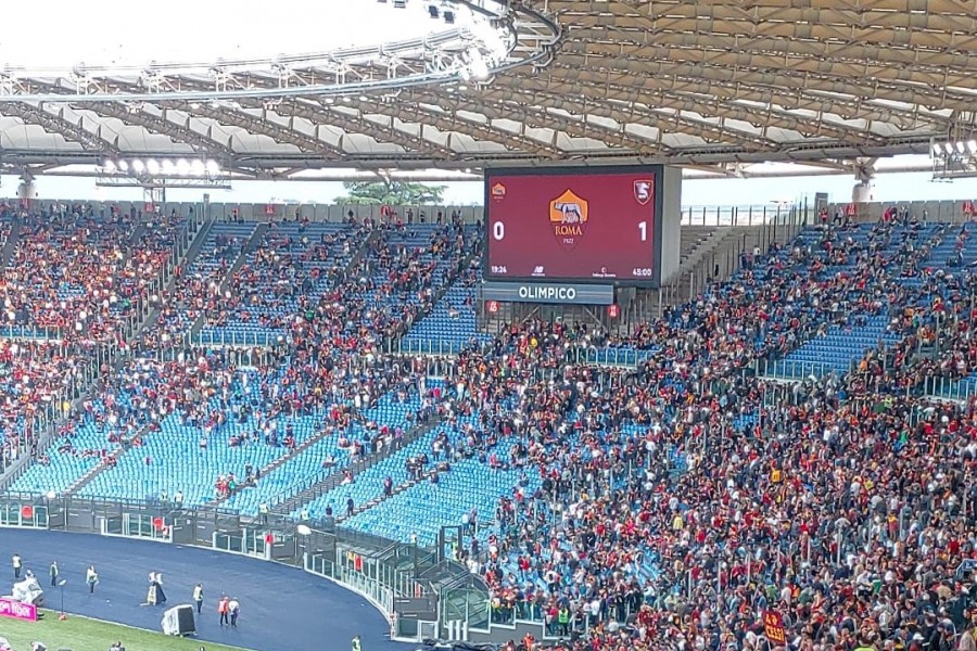 La Curva Sud vuota durante Roma-Salernitana