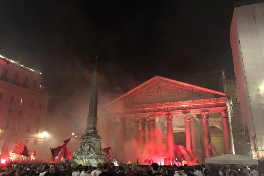 Un immagine della festa romanista