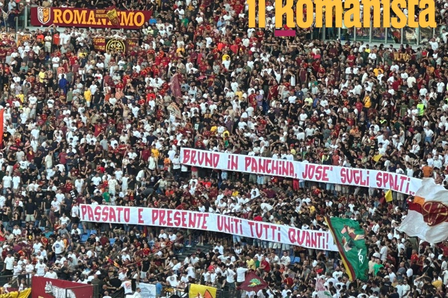 Lo striscione esposto dalla Curva Sud