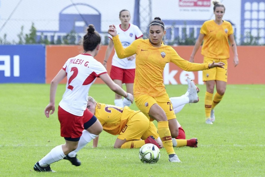 Agnese Bonfantini nella vittoria al Tre Fontane contro l'Orobica, di LaPresse