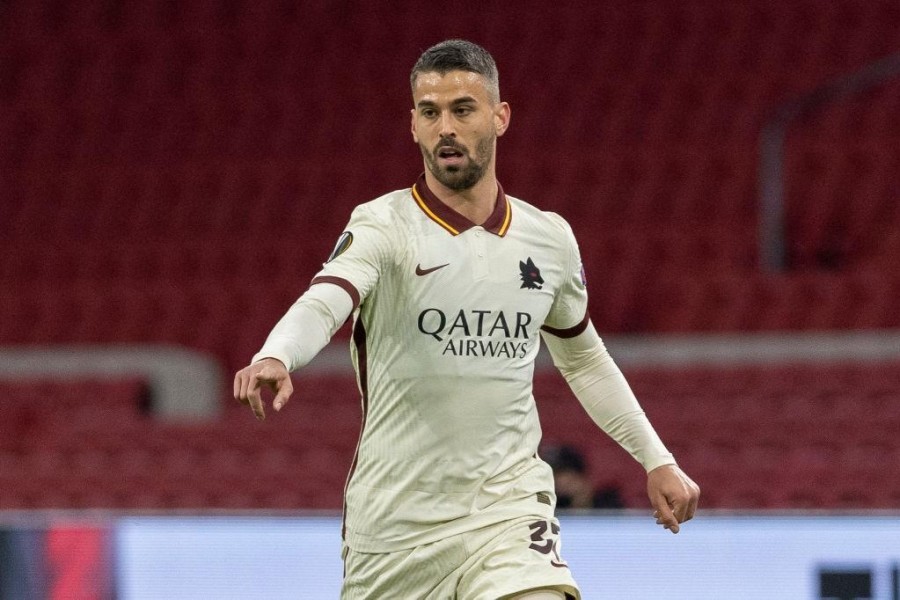 Spinazzola in campo con la maglia della Roma (AS Roma via Getty Images)