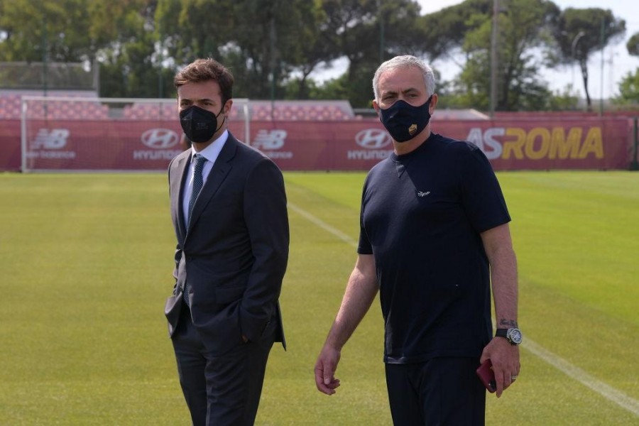 Tiago Pinto e Mourinho a Trigoria @AS Roma via Getty Images