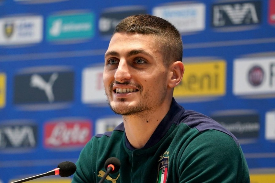 Marco Verratti in conferenza stampa @Getty for Figc