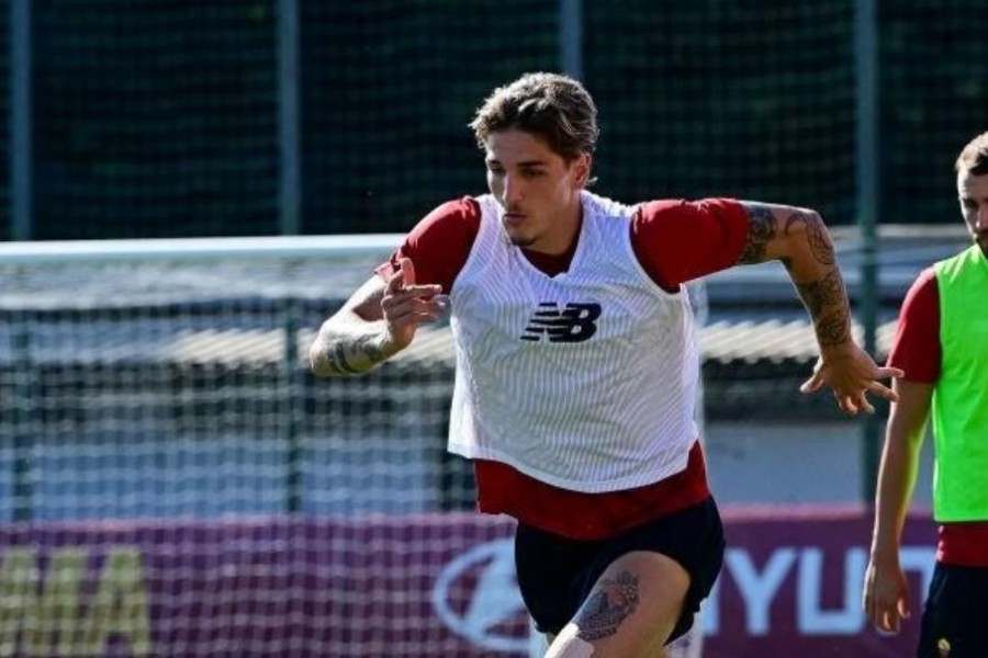 Zaniolo in allenameto (Foto As Roma via Getty Images)