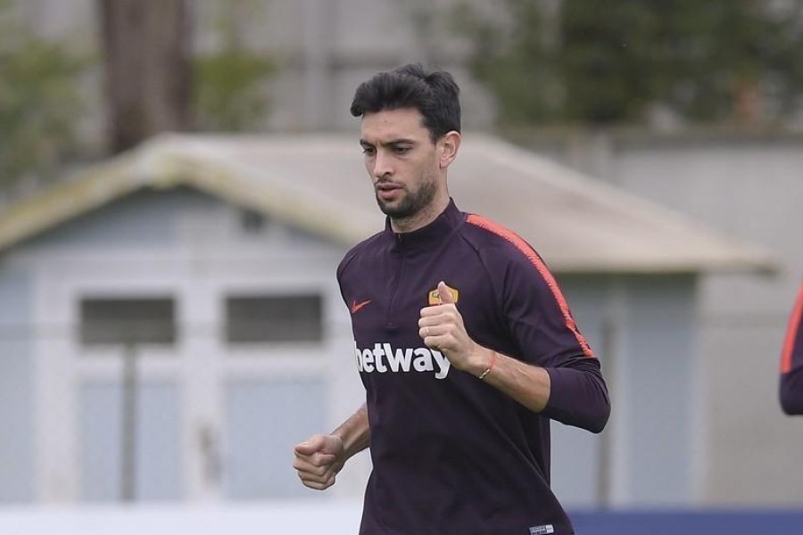 Javier Pastore a Trigoria, di LaPresse