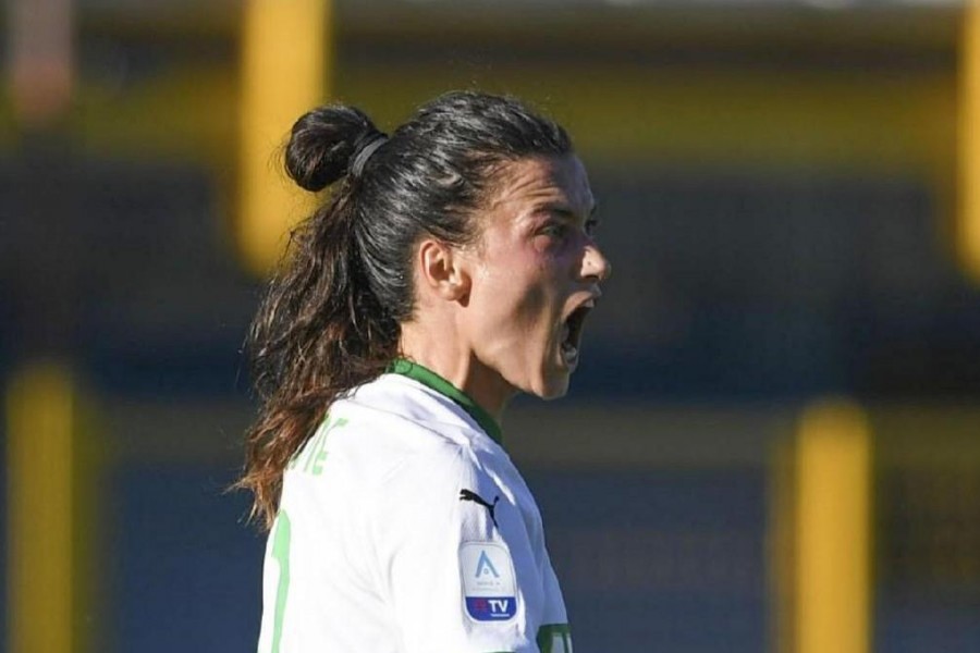 Valeria Pirone esulta per un gol segnato con la maglia del Sassuolo (Getty Images)