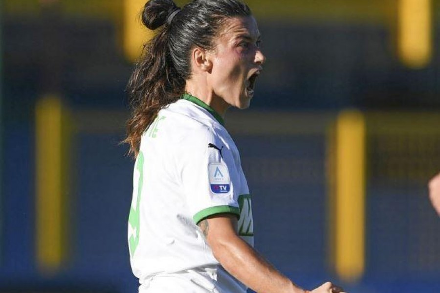 Tutta la grinta di Pirone dopo un gol segnato all’Inter con la maglia del Sassuolo nella scorsa stagione @Getty Images